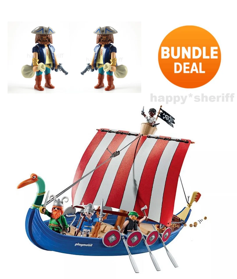 Playmobil Asterix Theme Set 71888 Pirate Ship with Pirates NO BOX