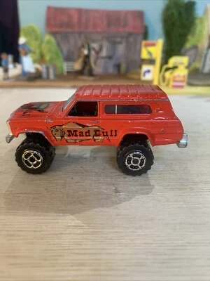 Majorette 4x4 Jeep Cherokee Mad Bull Red Truck #236 France 1/64 - Image 1 of 4