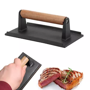 Cast Iron Bacon Steak Meat Press Grill BBQ Cooking Weight Kitchen Barbeque New - Picture 1 of 12