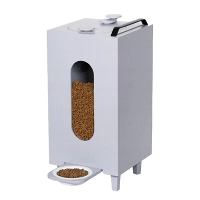 Trockenfutterspender Grau 20L Katze Hund Futterspender Futterautomat mit Schale - Bild 1 von 4
