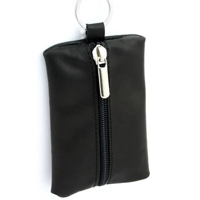 PORTACHIAVI ASTUCCIO IN PELLE UOMO DONNA ARTIGIANALE MADE IN ITALY CERNIERA ZIP - Image 1 of 4