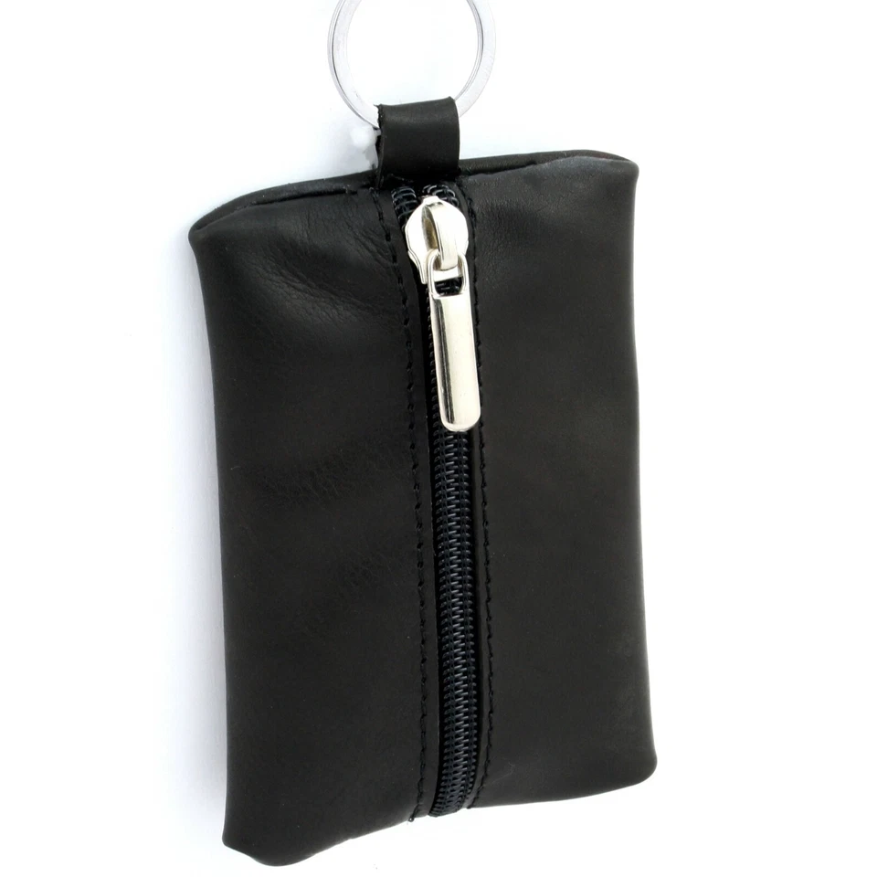 PORTACHIAVI ASTUCCIO IN PELLE UOMO DONNA ARTIGIANALE MADE IN ITALY CERNIERA ZIP - Immagine 1 di 4