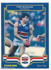 1986 Scanlens (80) Tony BUHAGIAR Footscray Near Mint ++++