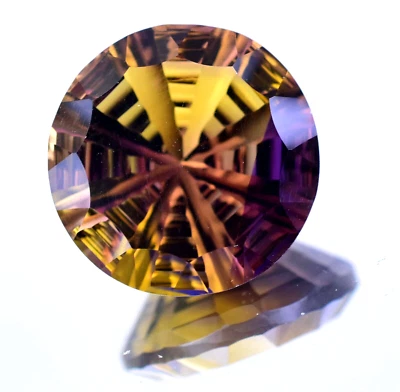Flawless Natural Bi-Color Ametrine 25.15 Ct Round Certified Untreated Gemstone - Image 1 of 4