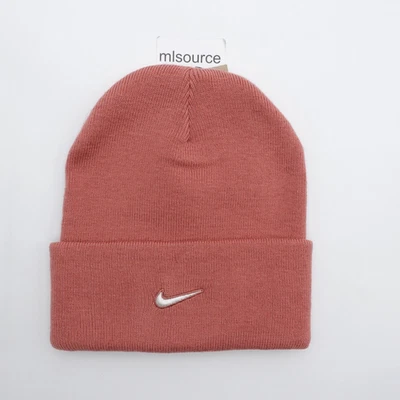 Nike Peak Swoosh Knit Beanie Hat Unisex Adult's HF0187-634 Canyon Pink - Image 1 of 4