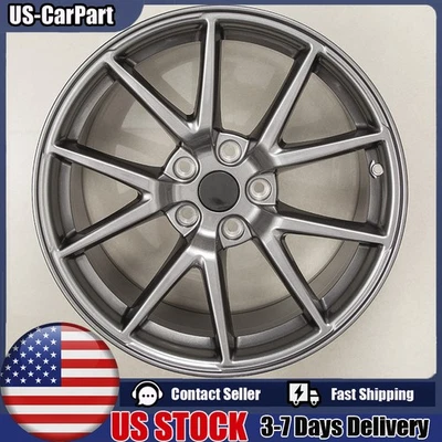 New 18 Inches Machined Grey Replacement Wheel Rim for Tesla Model 3 2017-2023 US Foto 1 de 4