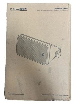 Atlas Sound Atlas IED SM82TUC-Black Indoor/Outdoor 2-Way Speaker w/ Transformer - Image 1 of 2