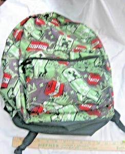 Minecraft Unisex TNT Printed Backpack Green Black Gamer Gear  preowned - Picture 1 of 13