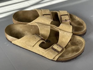 Birkenstock Sandalen Herren Größe 11 Taupe Arizona Wildleder Korkfußbett Made Germany - Bild 1 von 8