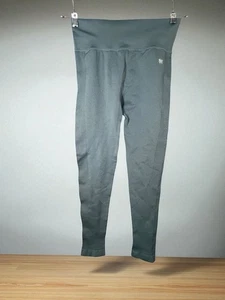 Forever 21 Leggings Mädchen grün medium sportlich Stretch geripptes Logo - Bild 1 von 9