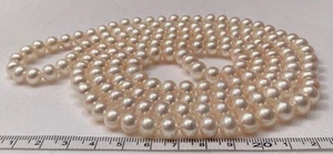 Kette aus Süßwasserzuchtperlen ,7-8 mm runde Perlen, Endlos ca 120 cm - Bild 1 von 9