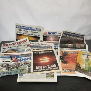 10x Souvenir Zeitungen Konvolut Millenium 2000 01.01./3.j. verschiedene sehr guter Zustand UK - Bild 1 von 24