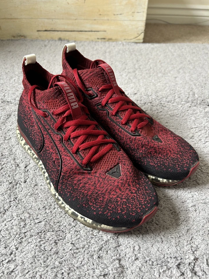 Scarpe da ginnastica PUMA uomo Evo Knit Jamming taglia UK 8 US 9 rosse come calza - Immagine 1 di 4