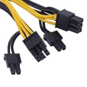 6Pin 2 Pin Or 2 Port 6Pin Male Graphics Card PCI‑E Power Cable 6 Pin Female T FY - Afbeelding 1 van 8