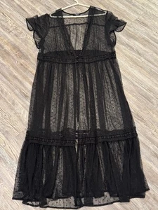 Plumero para mujer Torrid negro malla lunares crochet ribete caftán natación encubrimiento 2 - Imagen 1 de 13