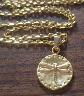 Libelle Dragonfly Anhänger Kette in gold - Bild 1 von 4