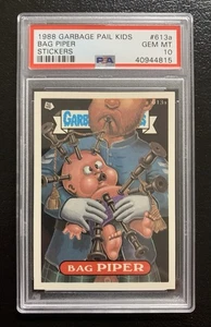 1988 Garbage Pail Kids OS15 Bag Piper 613a PSA 10 GEM MINT-RARE GEM CARD!! TWT - Picture 1 of 5