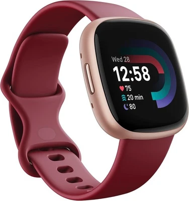 Fitbit Versa 4 Smartwatch – Beet/Copper Rose – Excellent Condition, Complete in  - Image 1 of 4