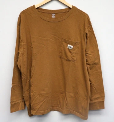 Men's BRN Lee Premium Select Pocket Long Sleeve Crew Neck T-Shirt Cotton 2XL - Image 1 of 4