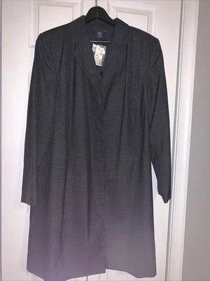 NUEVO Chaqueta gabardina Venezia Lane Bryant para mujer talla 24 gris de longitud media nueva con etiquetas Foto 1 de 4
