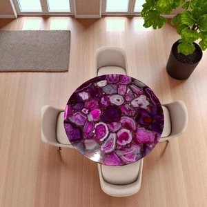 18" Luxury Handmade Pink Agate Coffee Table Elegant Living Room Furniture Decors - Picture 1 of 8