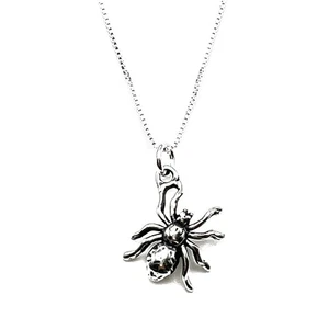 Spider Charm Pendant Necklace-925 Sterling Silver #36015 - Picture 1 of 4