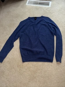 J. Crew Men's Size Small Blue Rugged Cotton Slim Fit Pullover Sweater - Picture 1 of 8
