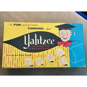 VINTAGE 1956 YAHTZEE SPIEL MIT OVP, LOWE COMPANY INC - Bild 1 von 7