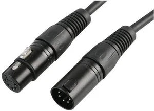 PULSE - Kabel DMX, 5 Pin XLR Lelaki ke Perempuan (1 Pasang + Skrin), 5m Hitam - Picture 1 of 1