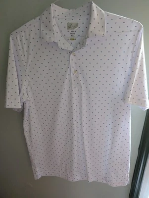 Camisa de golf Greg Norman blanca y azul - pequeña Foto 1 de 3