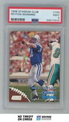 1998 Topps Stadium Club Rookie Peyton Manning PSA 9 #195 Indianapolis Colts - Image 1 of 3