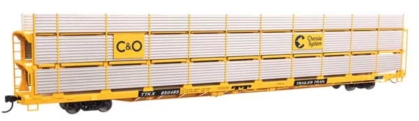 Walthers Mainline 910-8307 HO Scale 89' Flatcar Auto Rack Chesapeake & Ohio - Image 1 of 1