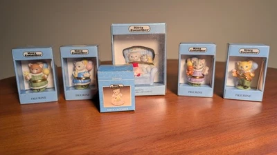 Vintage Schmid Kitty Cucumber Lot of 6 Porcelain Figurines & Ornament w/Boxes - Image 1 of 4