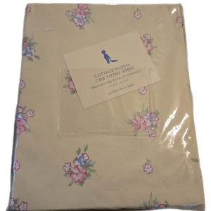 New Pottery Barn Kids Yellow Cottage Floral Crib SHEET Toddler bed - Picture 1 of 4