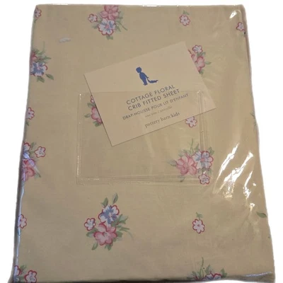New Pottery Barn Kids Yellow Cottage Floral Crib SHEET Toddler bed - Image 1 of 4
