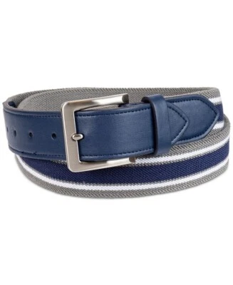 Cinturón a rayas elásticas CLUB ROOM para hombre azul marino/gris nuevo con etiquetas Foto 1 de 4