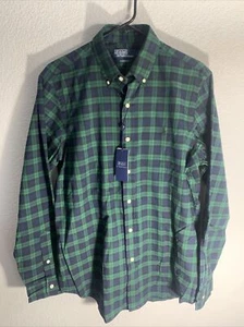 Polo Ralph Lauren Plaid Button Down Sport Shirt Men's Classic Fit Black Green - Picture 1 of 6
