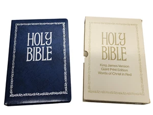 Regency KJV RIESENDRUCK Bibel 881B blau Kunstleder Velva silberne Kanten Sta - Bild 1 von 4