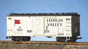 brandneu USA TRAINS Lehigh Valley Steel Box Car, fein bedruckt, R19060D - Bild 1 von 1