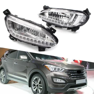 2pcs ABS LED Daytime Running Lights DRL Fit Hyundai Santa Fe/IX45 2013-2015 - Picture 1 of 11
