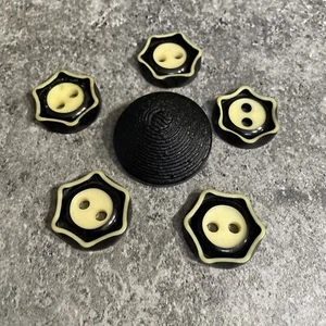 Vintage Estate Black Plastic Sewing Crafting Button Lot 123-78 - Picture 1 of 7