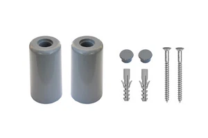 2 Stk. Türstopper Kunststoff Grau für Boden + Wandmontage  Ø 35 x 65 mm - Bild 1 von 1