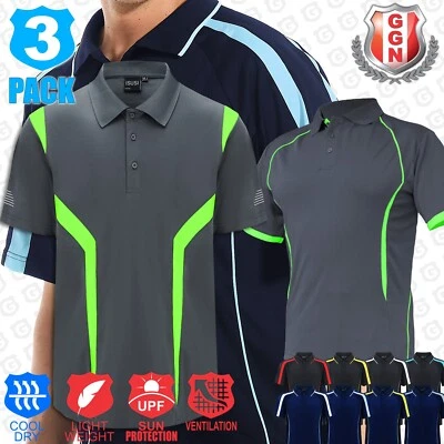 3x Mens Polo Shirts ACTIVE SPORTS WORK CLUB GYM TEAM TRADIES OFFICE UNIFORM - Image 1 of 4