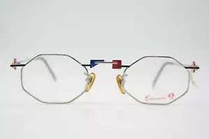 Vintage Brille Casanova RVC-9 Silber Mehrfarbig Eckig Brillengestell eyeglasses - Bild 1 von 6