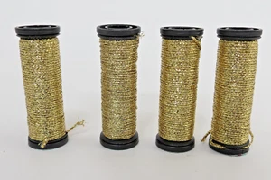 Kreinik Metallic Thread for Stitching Gold 4 Spools No Labels - Picture 1 of 3