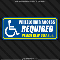 "KEEP YOUR DISTANCE WHEELCHAIR ACCESS REQUIRED" Blue Cling Sign For Disabled