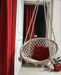 Large Swing, Outdoor Indoor, Yard, Balcony For Adults, Hand Knitted Swing - Picture 1 of 4