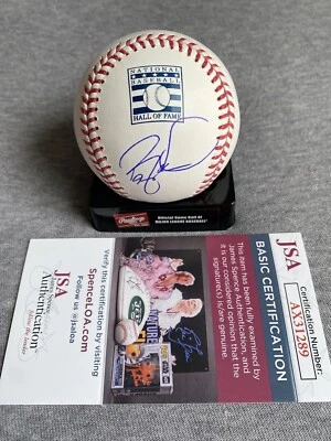 BARRY LARKIN AUTOGRAPH HALL OF FAME LOGO BASEBALL CINCINNATI REDS JSA AX31289 - Image 1 of 2