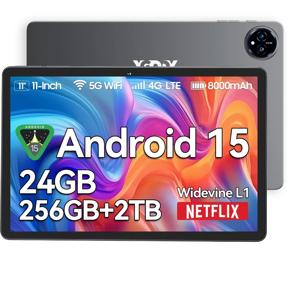 TABP60 Pro Tablet 11 Zoll Andriod 15 24GB+256GB 8000mAh Widevine L1 4G Dual SIM - Bild 1 von 1