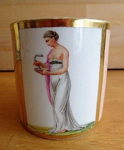 RARE ANTIQUE NYMPHENBURG LARGE COFFEE CAN PAINTED WITH CLEOPATRA WITH ASP - Picture 1 of 12